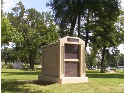 Over-and-under (stack) deluxe mausoleum with fluted columns in Shreveport, LA