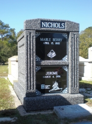 Deluxe over-and-under deep gray mausoleum with fluted columns in Pascagoula, MS