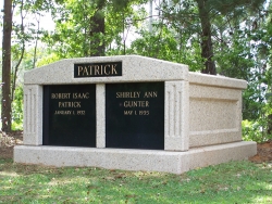 Side-by-side deluxe mausoleum with fluted columns in Grand Bay, AL