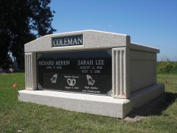 Side-by-side deluxe mausoleum with fluted columns in Shelby, MS